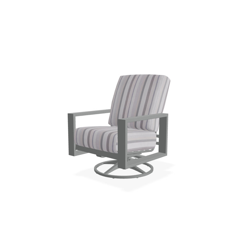 Larssen Deep Seating Cushion Swivel Rocker, Graphite, Sensory Dove