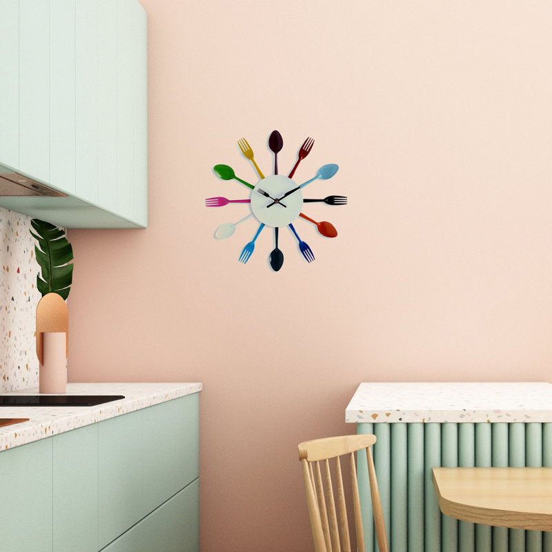 Madrid Colorful Kitchen Cutlery Wall Clock