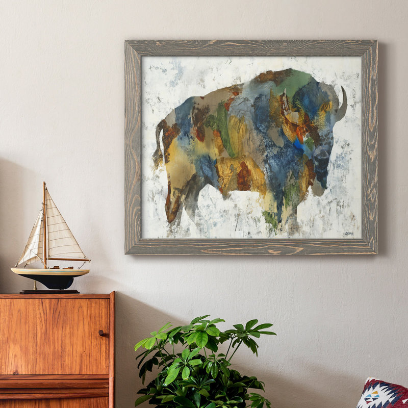 " Plains Icon " Painting Print, 17" H x 20" W x 1" D, Grey Framed