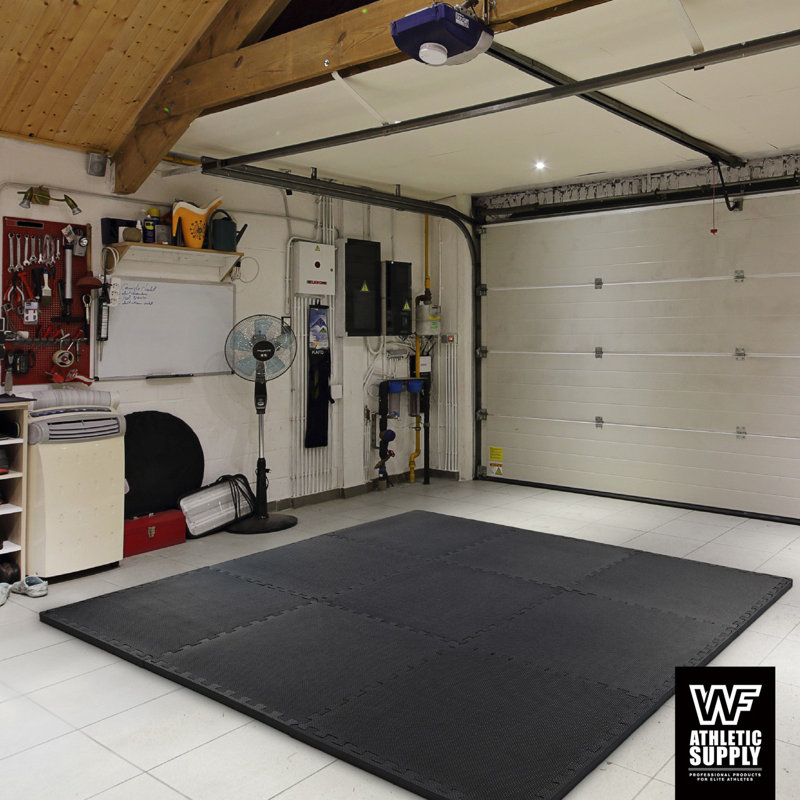 CAP Interlocking Exercise Foam Mats, 72 SQ.FT Diamond, TATAMI, T-Pattern 3/4-Inch Thickness Tiles, Black-T Pattern