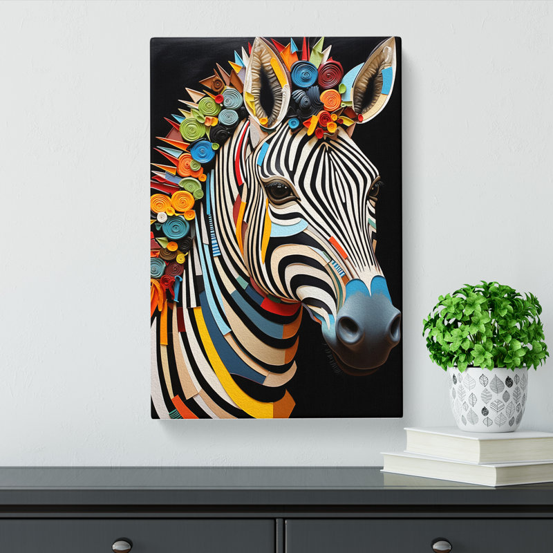 Zebra Orphism - Art Prints - Wrapped Canvas, 60cm H x 40cm W x 3cm D