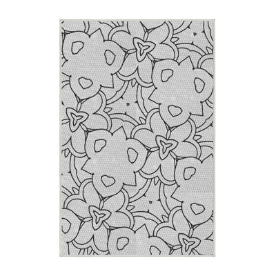 Tapis abstrait blanc / noir