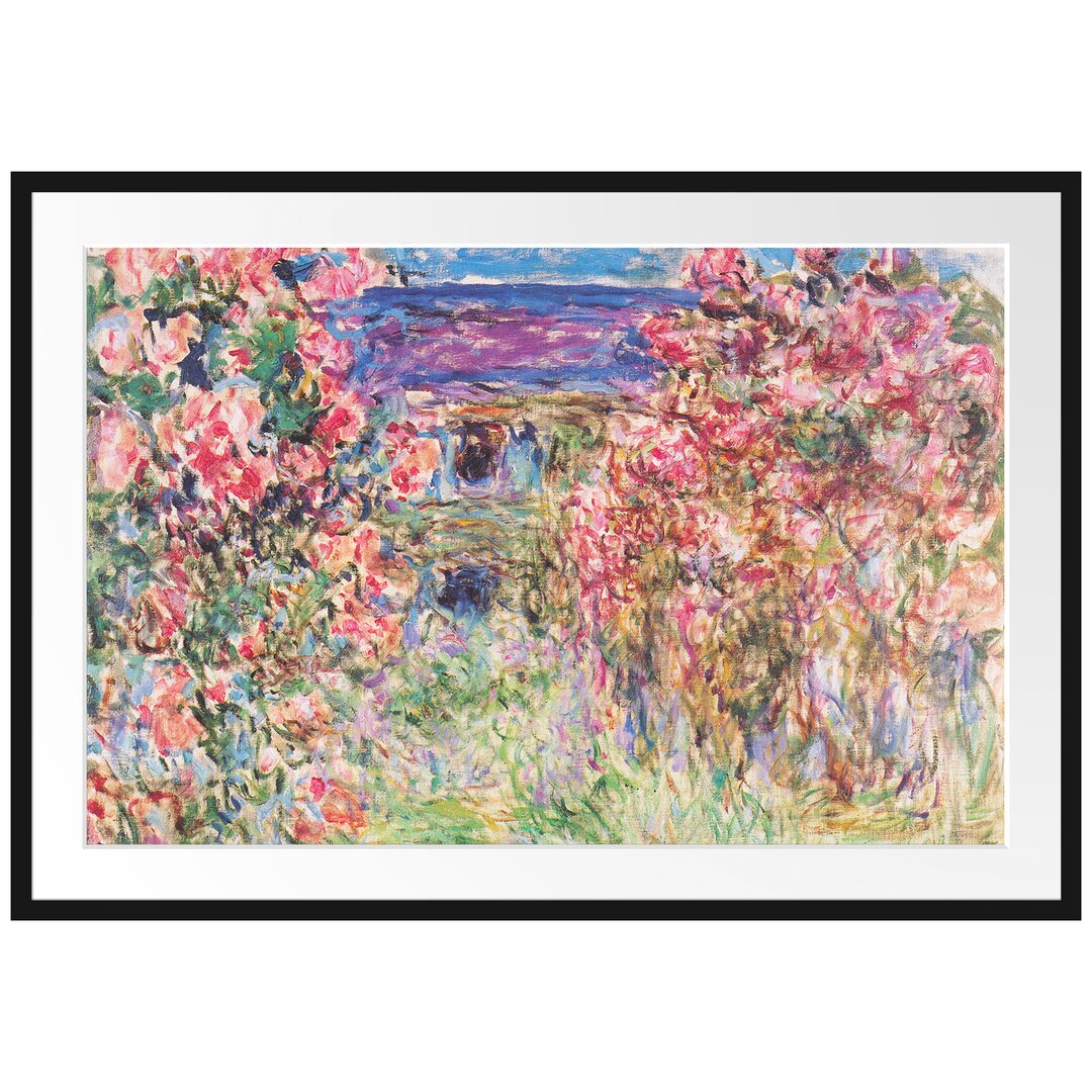 Gerahmter Kunstdruck The House in the Roses von Claude Monet