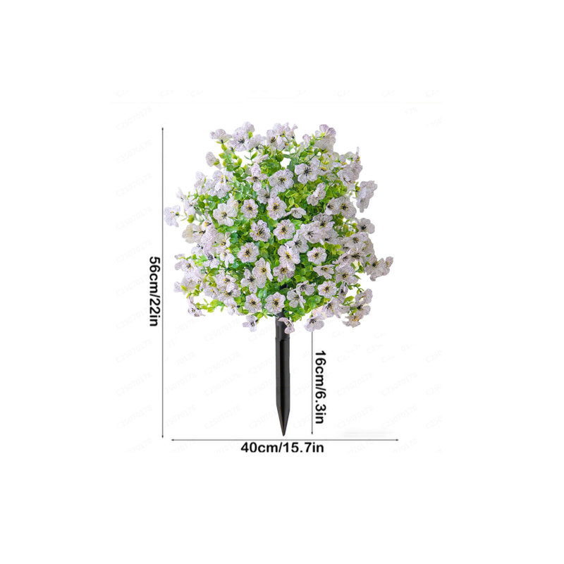  Faux fleurs artificielles en fausse soie, Blanc / Blanc