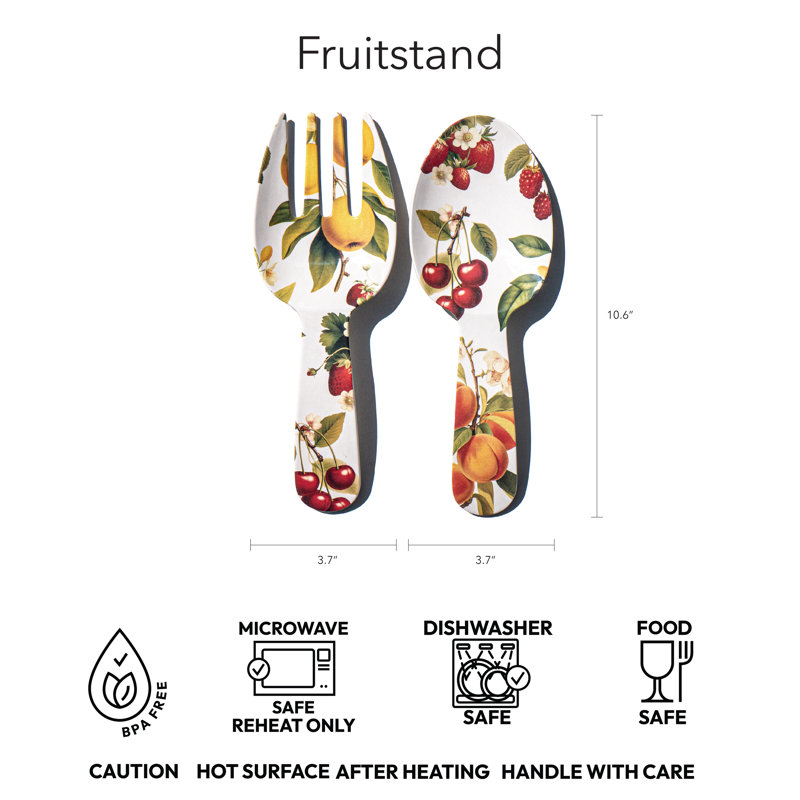 Multicolore - ustensiles de service fruitiers en mélamine - ensemble de 2