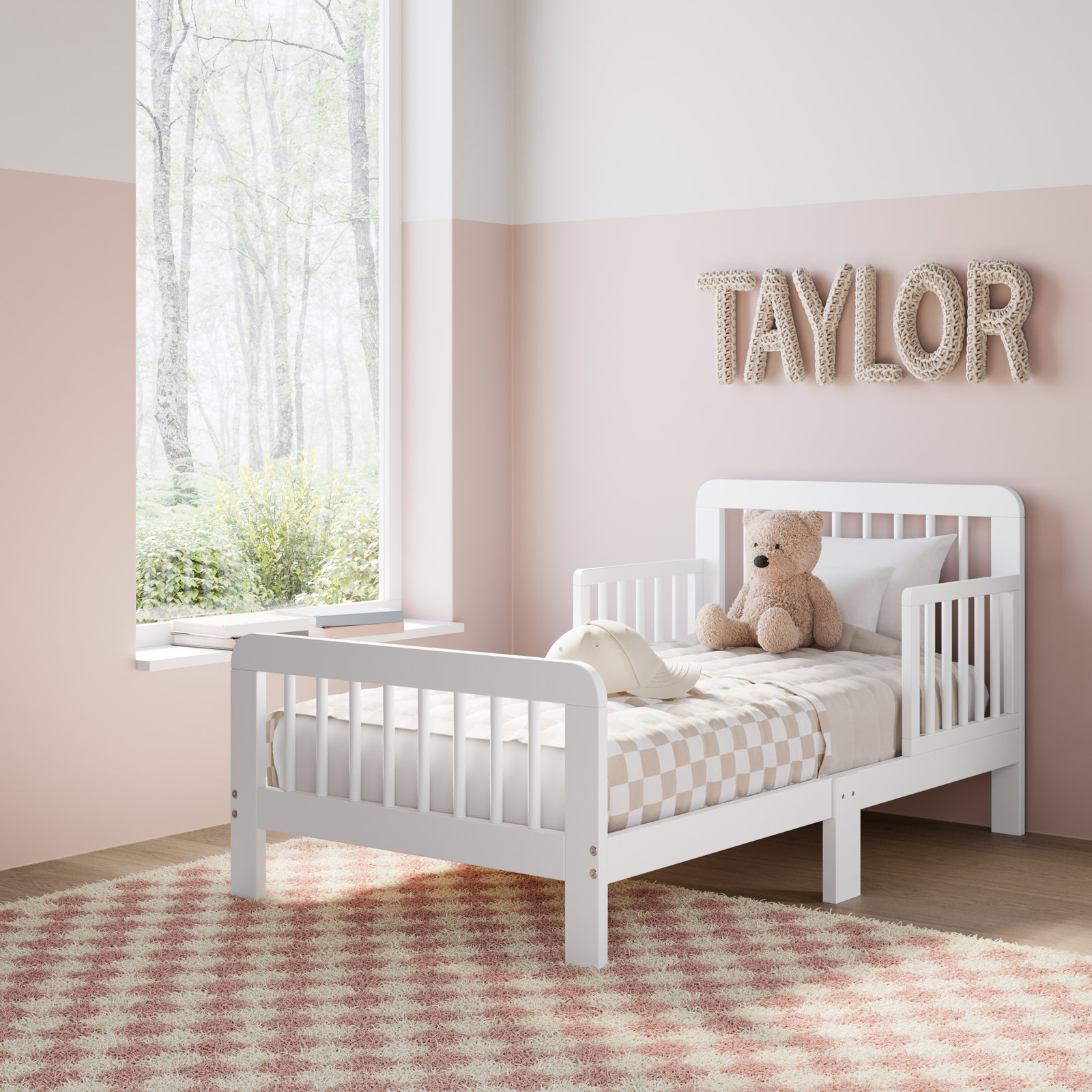 Pasadena Toddler Bed with Guardrails, White