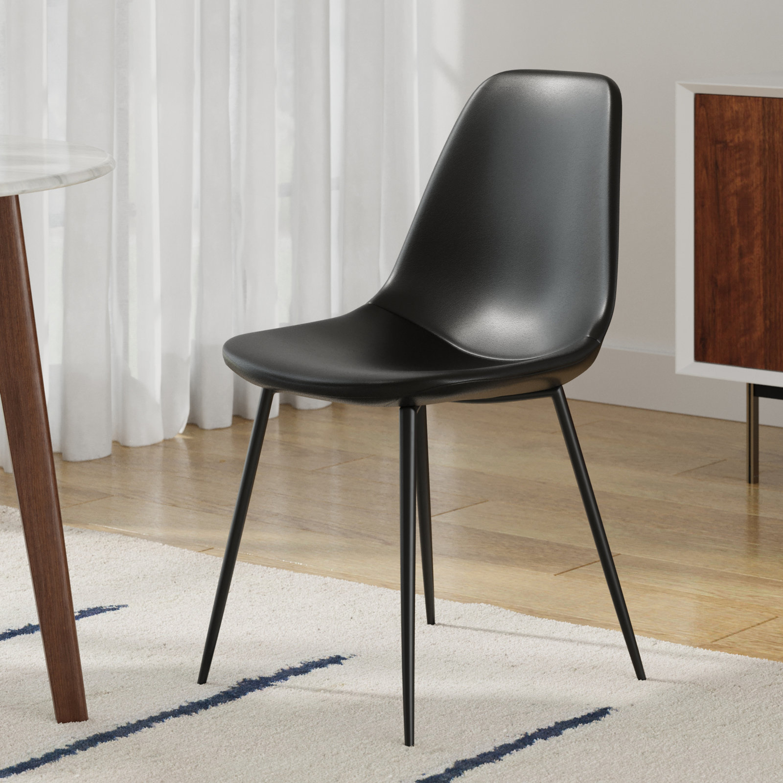 Kody Side Chair, Black Vegan Leather