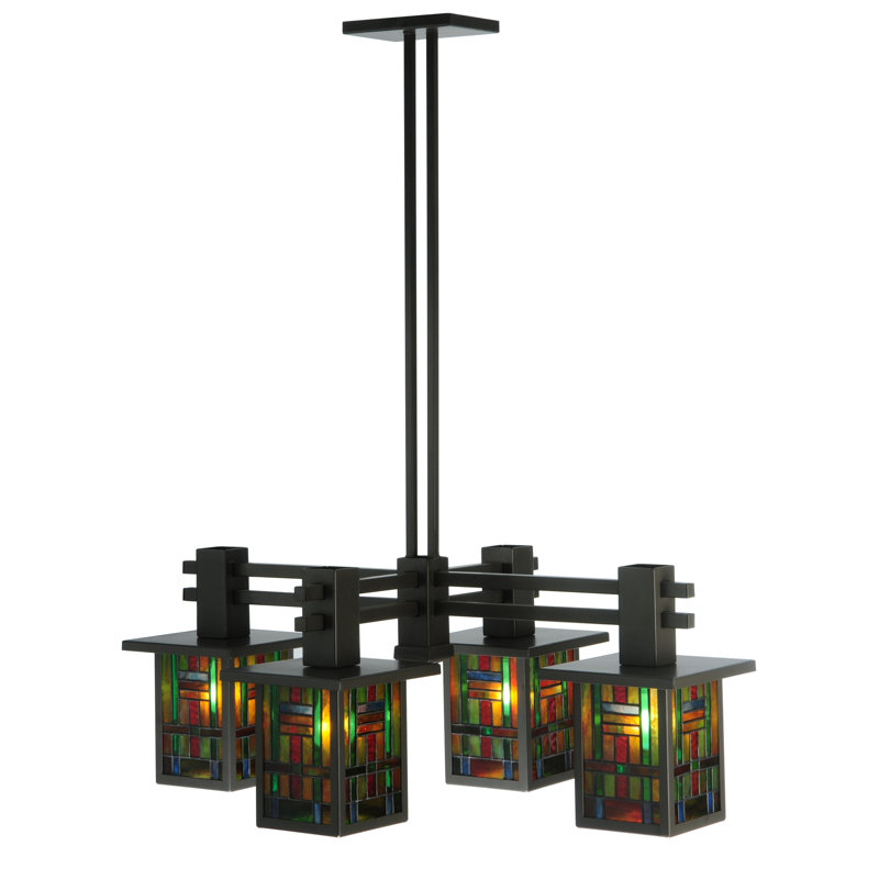 Lustre carrée 4 lumières ombrées Freese