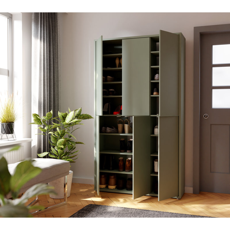 32 Pair Shoe Storage Cabinet, Sage