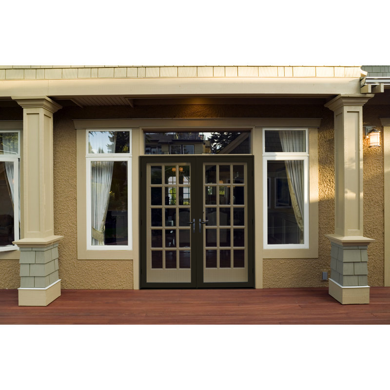 64x80 Bronze Surface Mount Security Screen Door with Meshtec Screen