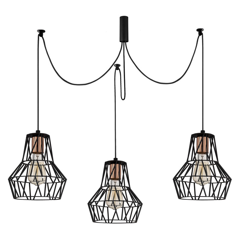 Luminaire suspendu géométrique unique à 3 lumières Dartford
