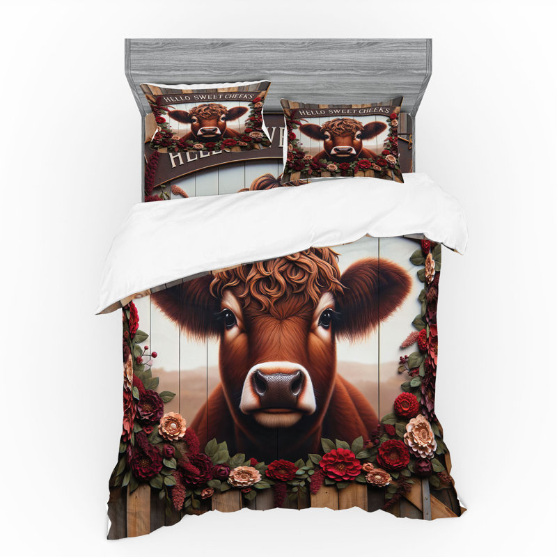 Ensemble de literie rustique Ambesonne et taupe marron rouge, Housse de couette grand + 3 pièces supplémentair