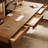 Brown + Black Rectangular Solid Wood + Iron with 3 drawers desk
