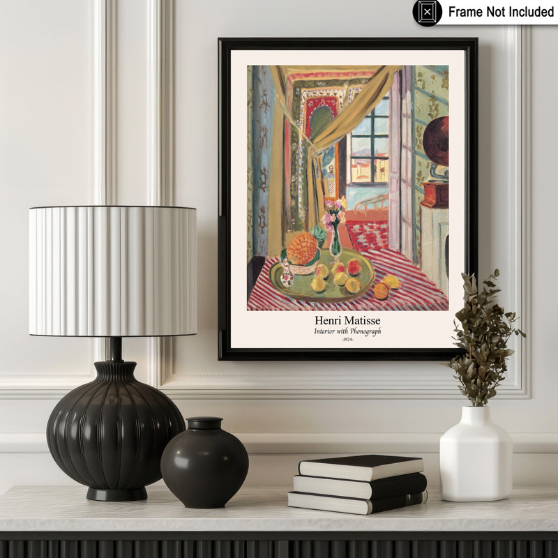 Henri Matisse - Intérieur avec Phonographe No2, Unframed, Poster, 18"H x 24"W