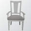 Chaises avec accoudoirs Holloway (ensemble de 2), fini blanc patiné et lin gris clair