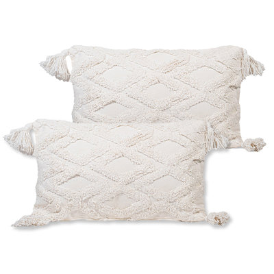Tassels Cotton Outdoor Throw Pillow
