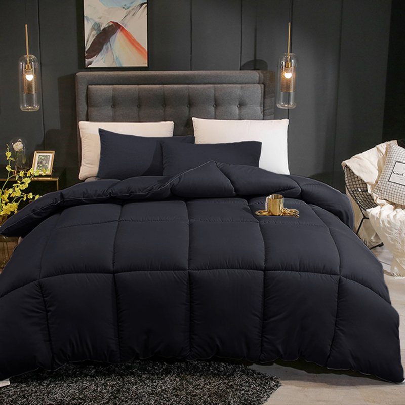 All Season Quilted Comforter-Cozy Soft Washed Microfiber Down Alternative Duvet-Machine Washable, Gray, Twin Comforter