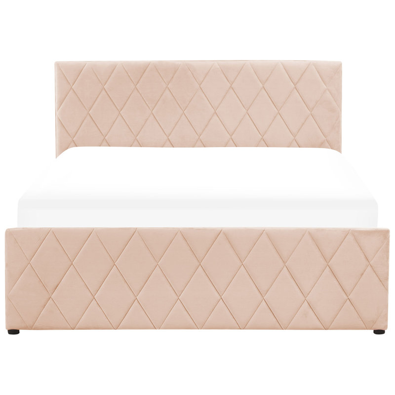 Skien Upholstered Bed, European Double (140 x 200cm), Beige