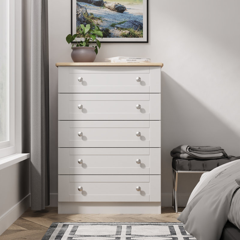 77cm W 5 - Drawer Chest of Drawers, Grey
