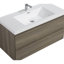 Armoire de salle de bain 42 po avec lavabo, style gris cendré. Dessus en résine, tiroir de meuble-lavabo moderne à tiroirs spacieux. Armoires fonctionnelles