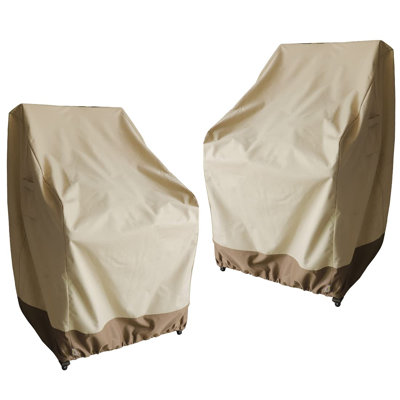 Outdoor High Back Chair Cover, Heavy Duty Waterproof Patio Swivel Chair Covers - Fade Resistant Patio Standard Dining Chair Cover 2 Pack - 26W X 28D X