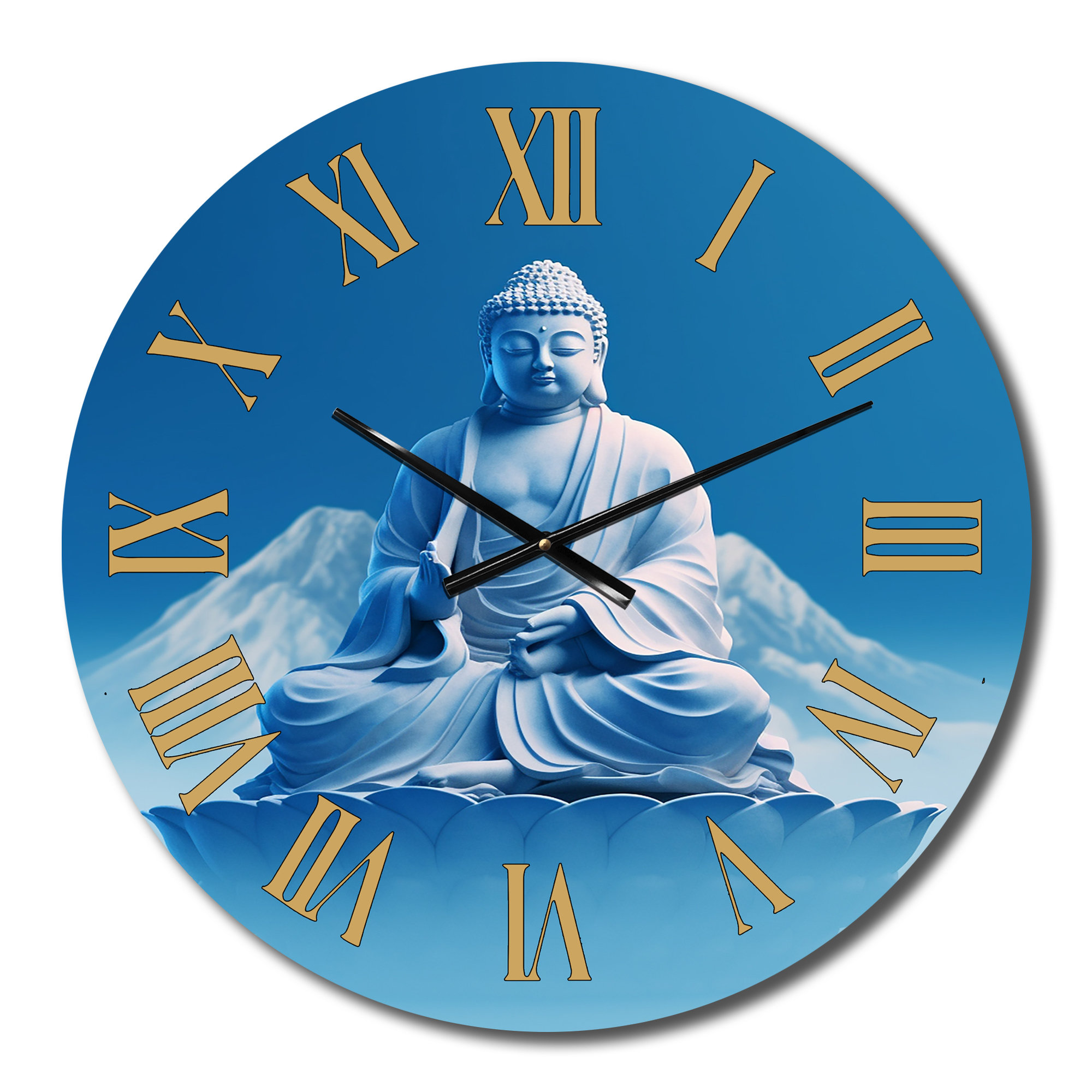 Meditating Clock Design Art Medicine Buddha Meditation I Metal Wall Clock - Wayfair Canada