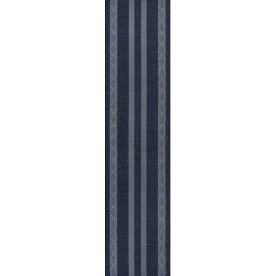 Braylyn Trellis Stripe Machine-Washable Navy/Gray Rug
