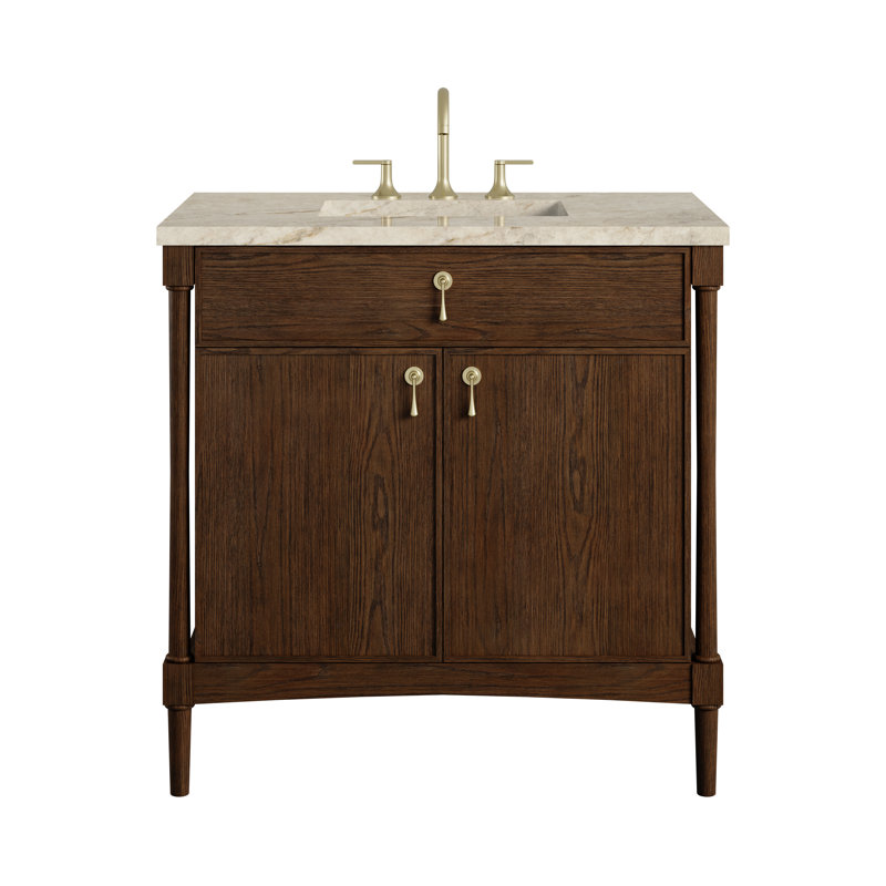 Kinnsden 36" W Single Vanity, Sable Oak, Tajnar Eclos, 8" Widespread