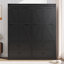 Armoire penderie H 73,00 po avec capteur de lumière, tiroirs, tringle suspendue et portes de grange coulissantes pliantes