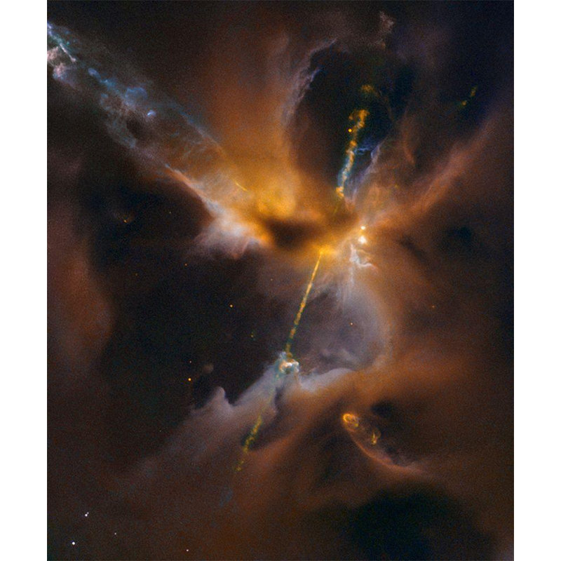 Art sur toile tendue avec châssis Latitude Run® de la NASA: Herbig, Haro Jet HH 24, H 33 po x l 28 po