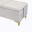 Ensemble de chambre à coucher 2 pièces, lit plateforme tapissier grand avec système de rangement hydraulique, repose-pieds avec pieds en métal, beige-2098524903
