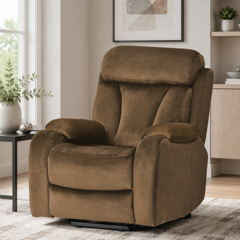 Fauteuil inclinable électrique Power Lift, Velours, Brown