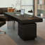 Bureau rectangulaire noir et gris en bois massif + acrylique avec 6 tiroirs-118734285-118734288