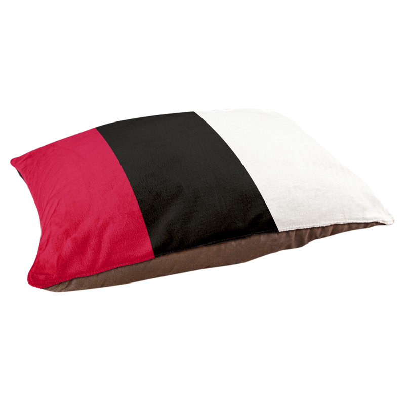 Coussin Atlanta, Très grand (l 50 po x P 40 po x H 7 po), Rouge / milieu noir