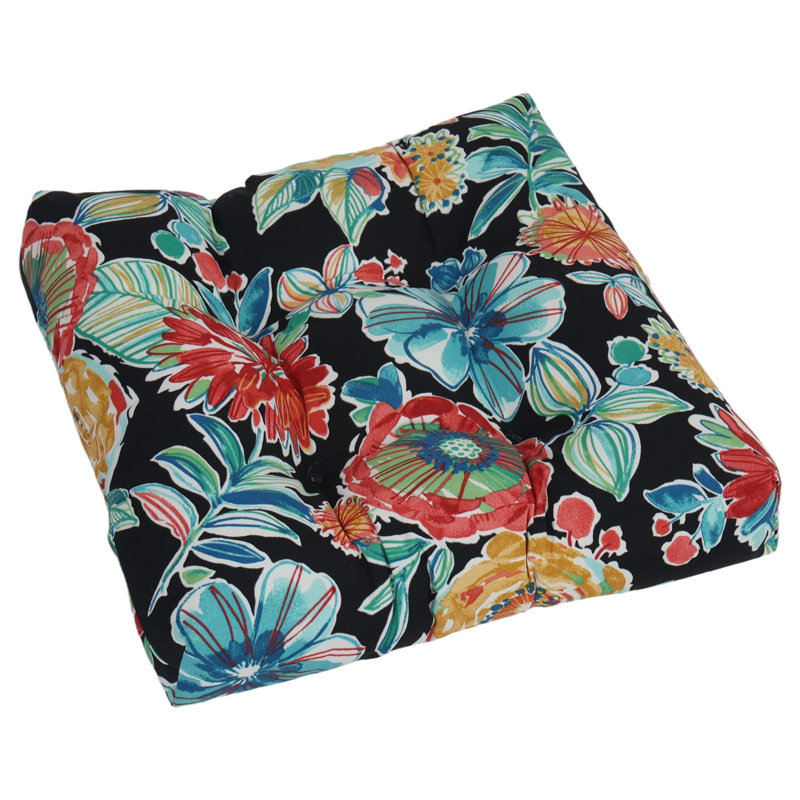 Coussins de chaise de salle à manger 19 pouces carrés (ensemble de 2), Noir / Colsen noir floral