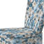Chaise d'appoint rembourrée blanche et bleue à motif floral I