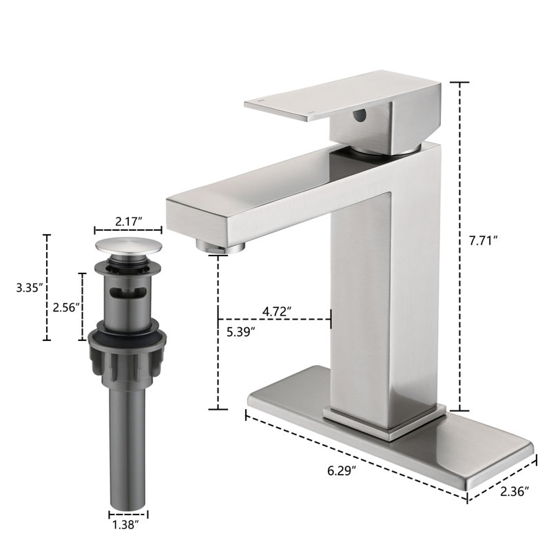 Brushed Nickel Single Handle Stainless Steel Bathroom Faucet