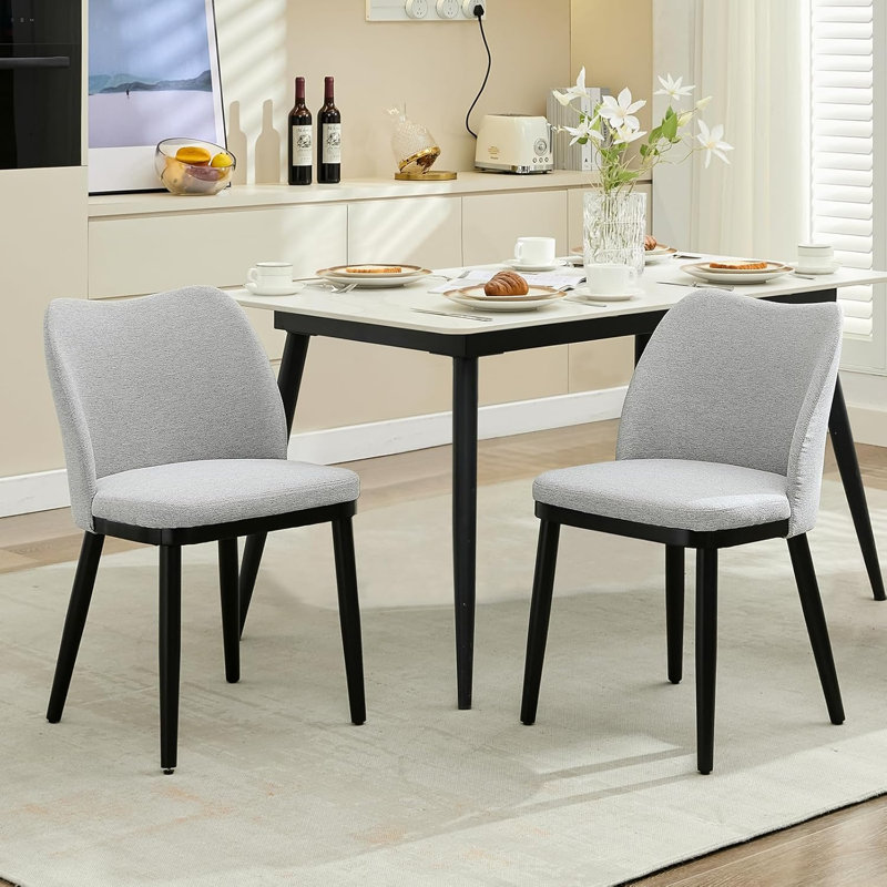 Side Chair in Beige, Light Grey