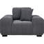 Fauteuil d'appoint gris anthracite gris anthracite avec capitonnage à canaux verticaux profonds et siège confortable pour une détente à long terme. Siège large rembourré