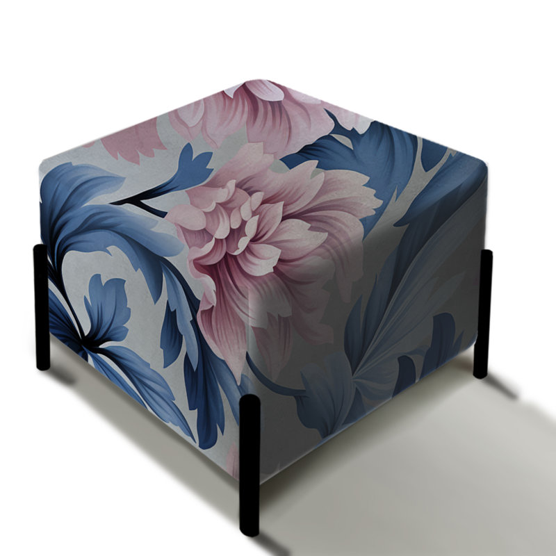 Mauve et rose Royal Damask Treasures II - Repose-pieds carré damassé