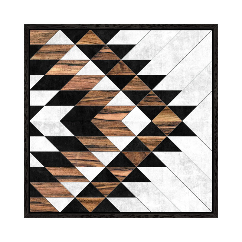 Urban Tribal Pattern No.9 by Zoltan Ratko - Print on Canvas, Black Framed, 93.98 cm H x 93.98 cm W