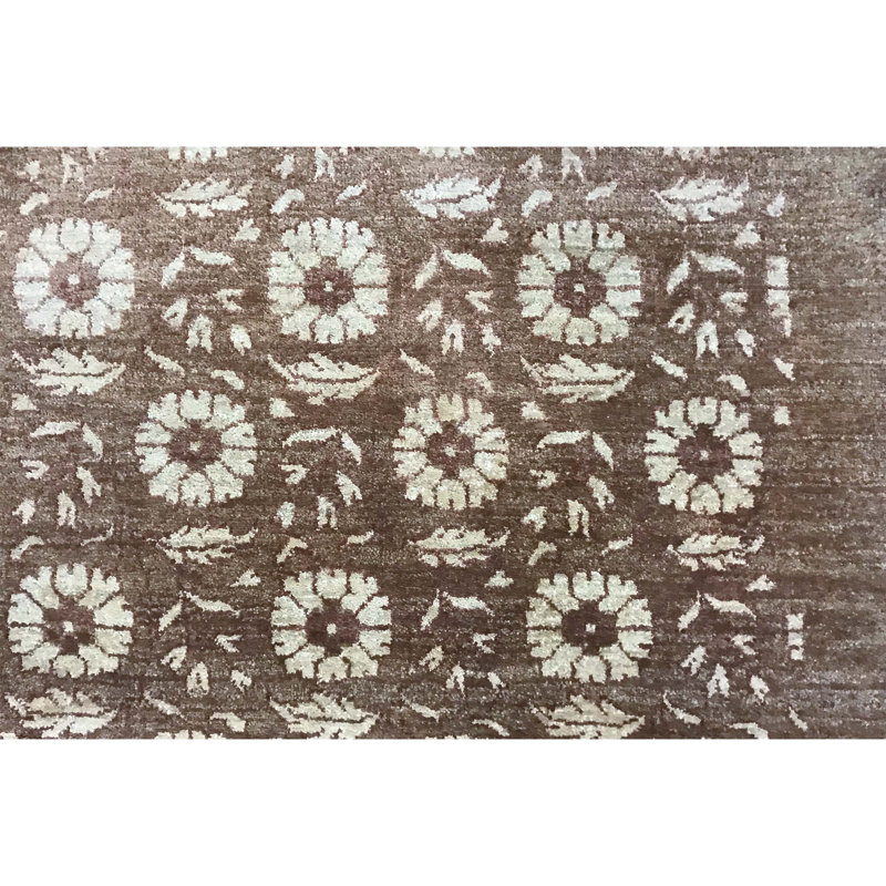 Tapis doré et doré de haute qualité noué à la main