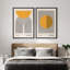 Mid Century Modern Boho Bauhaus Solar Sun Abstract Art Decor Framed On Canvas 2 Pieces Print-71660213-71660214