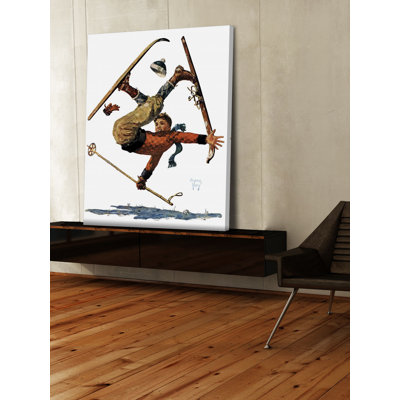 Wipeout on Skis by Eugene Iverd Print on Wrapped Canvas