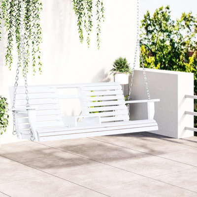 3 balancelles en bois avec table pliante, porte-gobelets et capacité de 440 lb, 3 portes en bois blanc tentant, structure de table basse stable