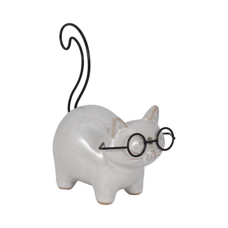 Figurine 6 po en céramique avec lunettes