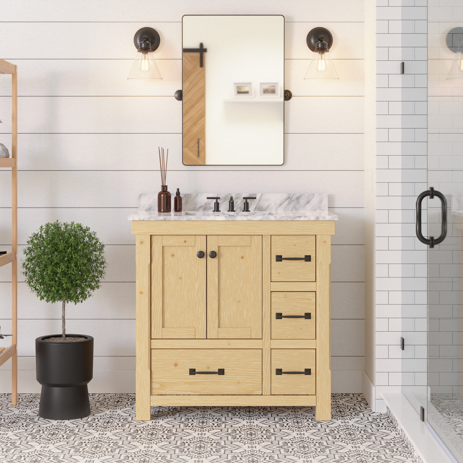 Galvan 36'' Single Bathroom Vanity, Drift Wood