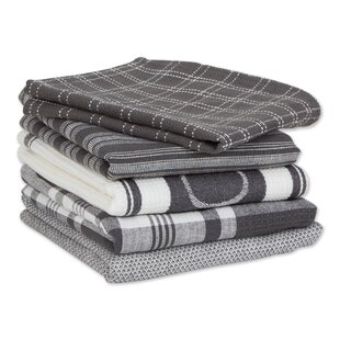 Lavish Home Chevron-Weave Dish Cloths - 16-Pack Absorbent 100% Combed  Cotton Kitchen Dishtowels with Color Accents - for Cleaning and Drying