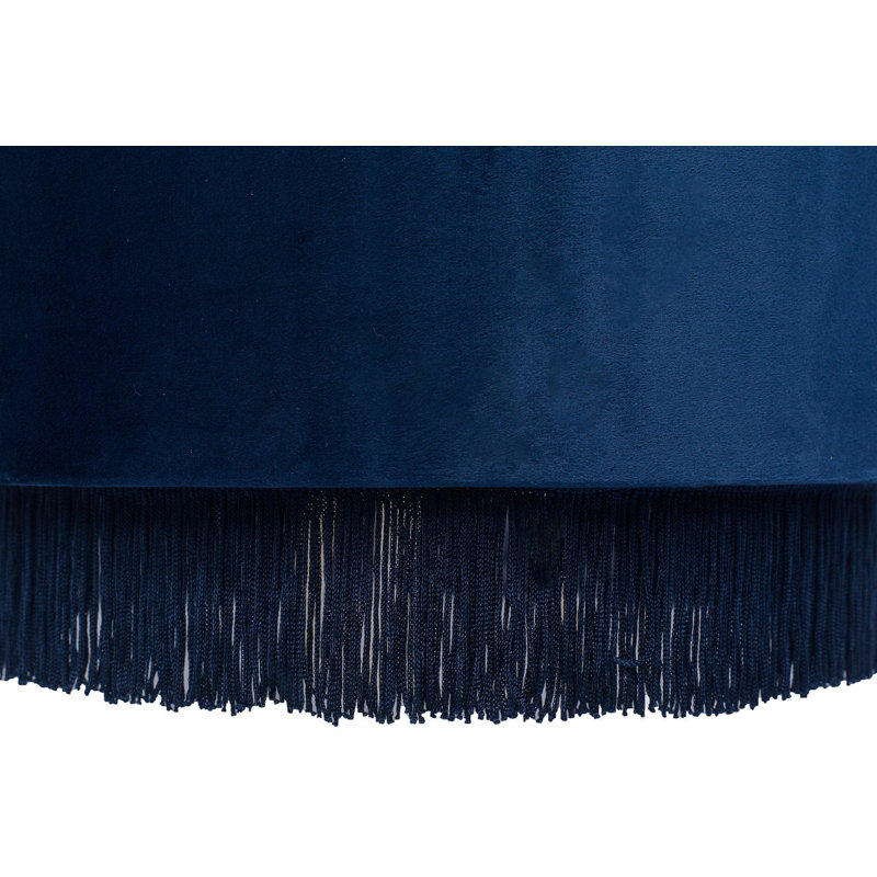 Abat-jour tambour en velours (araignée), Bleu marine, H 10,24 po x l 15,75 po x P 15,75 po
