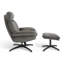 Velvet Swivel Accent Chair with Footstool-948334924